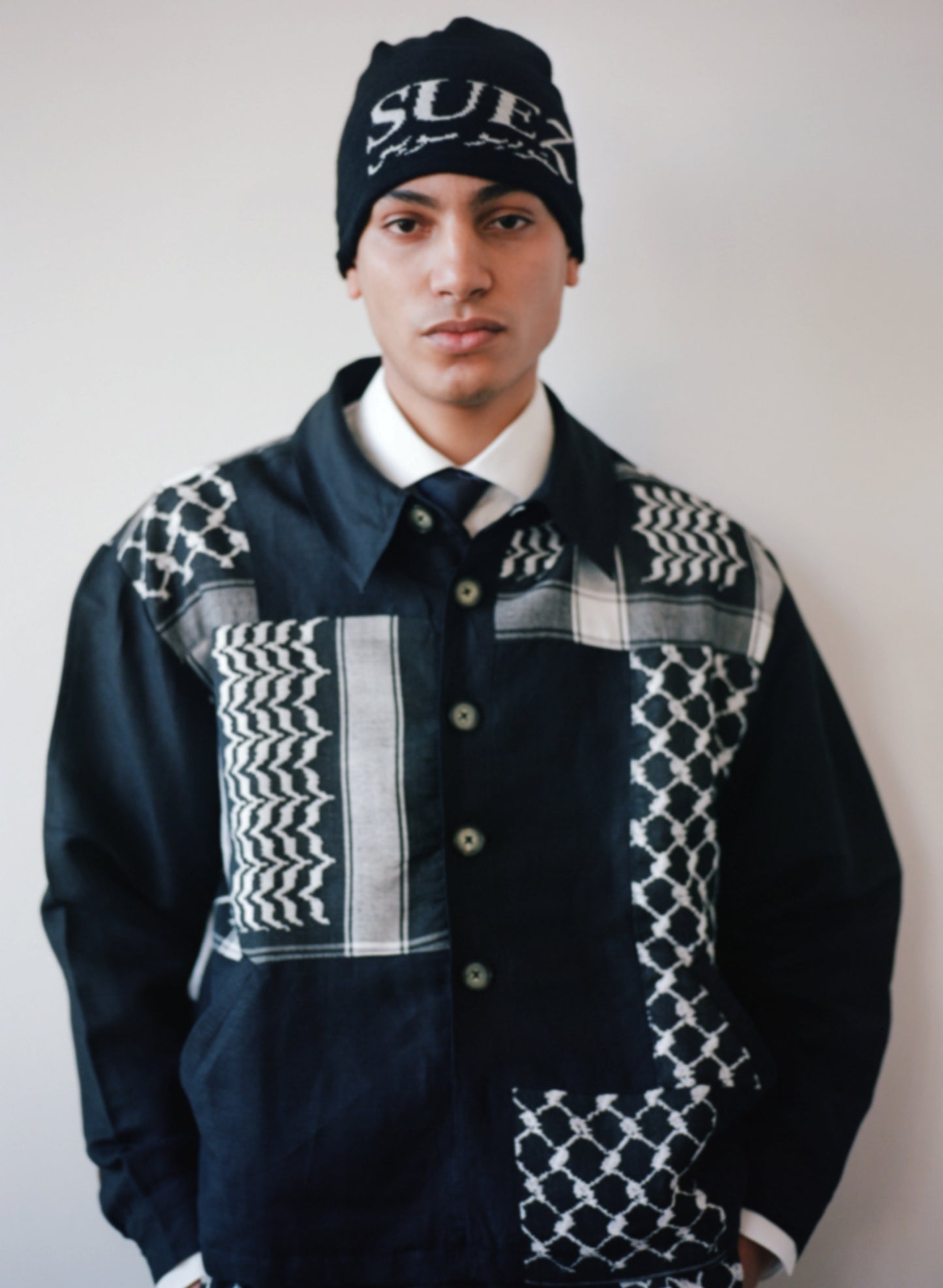 KEFFIYEH PATCHWORK JACKET BLACK