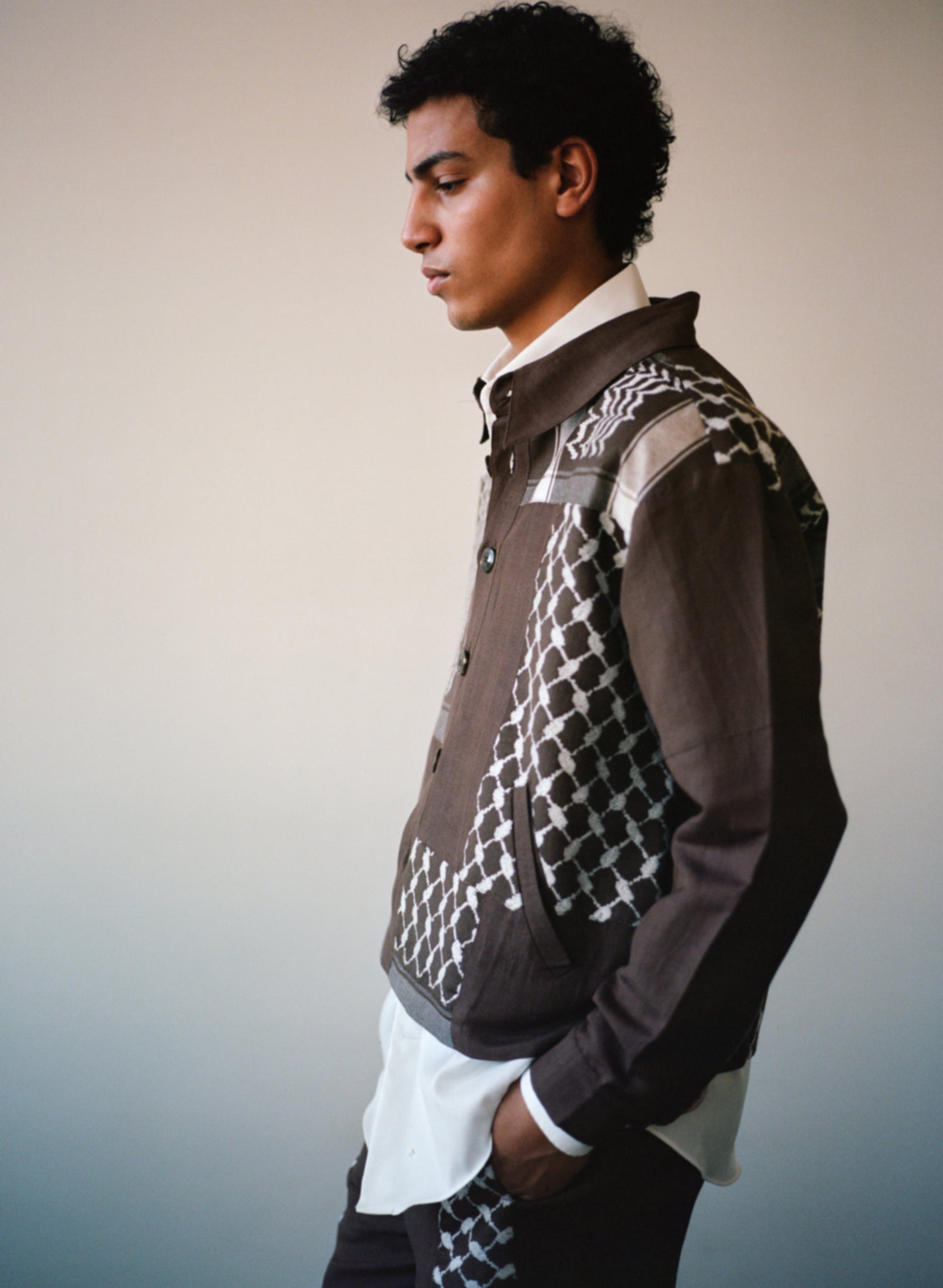 KEFFIYEH MEANDER TROUSERS BROWN