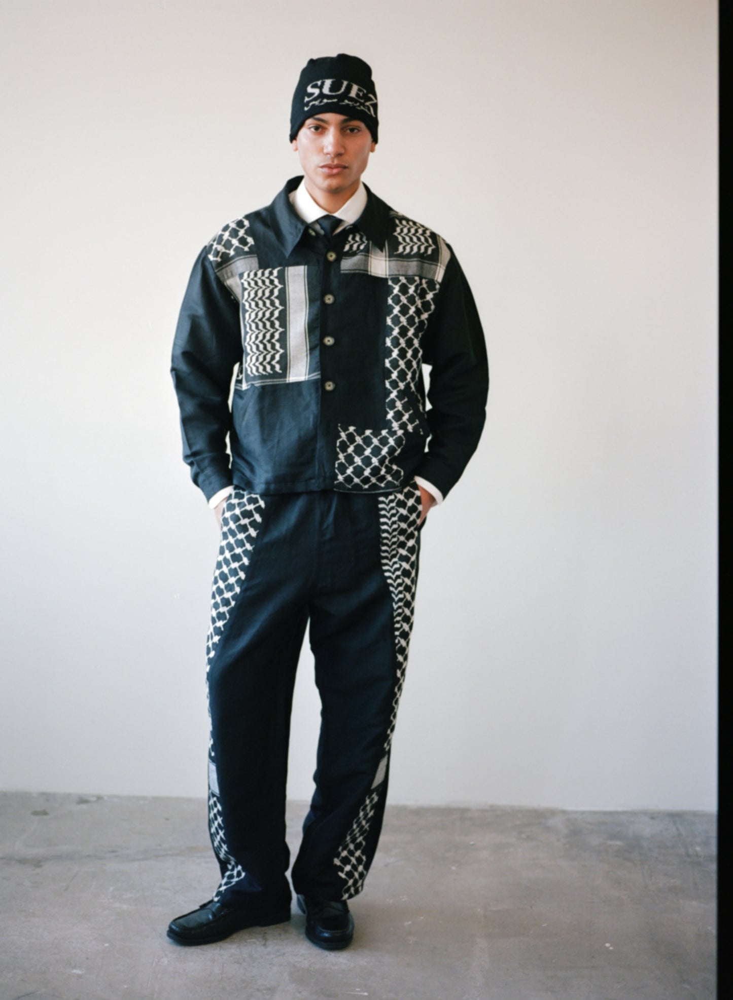KEFFIYEH PATCHWORK JACKET BLACK