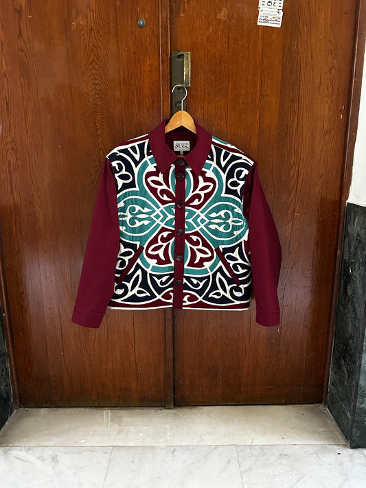 1-OF-A-KIND KHAYAMIYA JACKET BURGUNDY/TURQUOISE