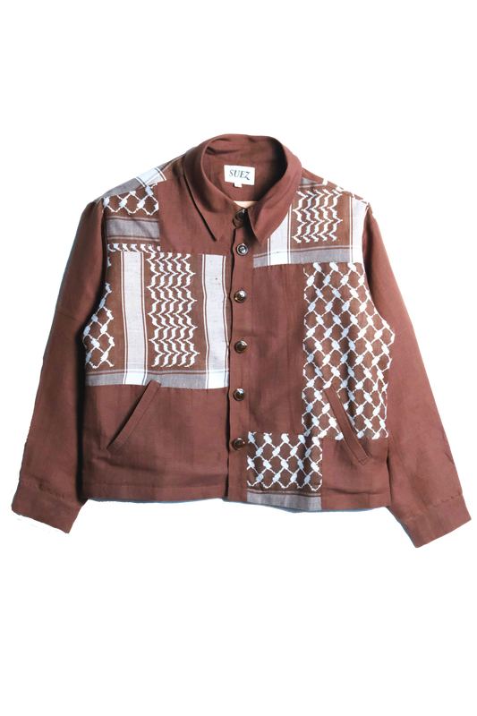 KEFFIYEH PATCHWORK JACKET BROWN