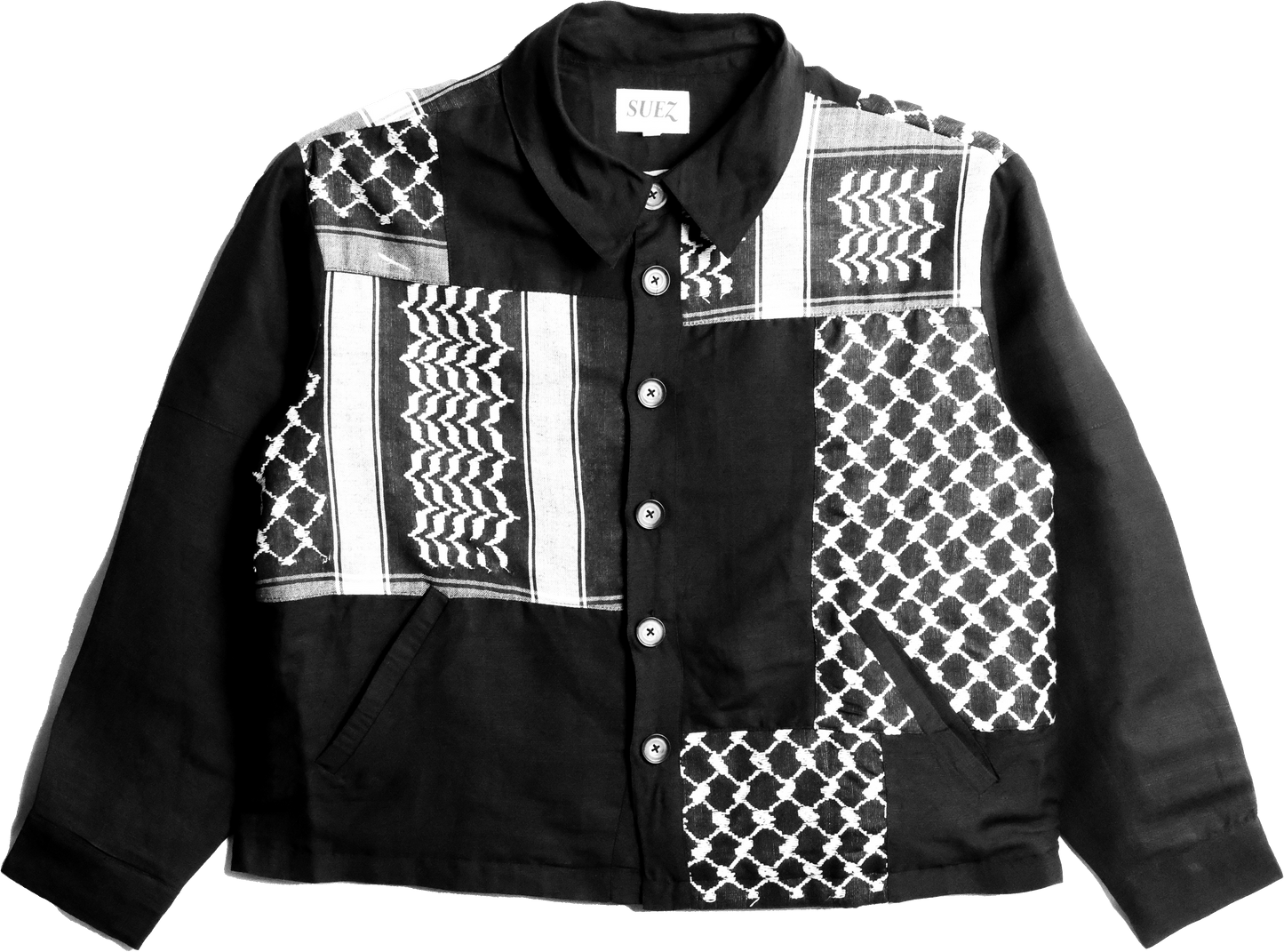 KEFFIYEH PATCHWORK JACKET BLACK