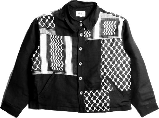 KEFFIYEH PATCHWORK JACKET BLACK