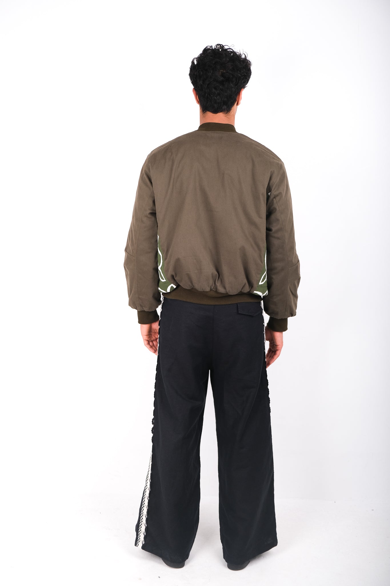 KHAYAMIYA APPLIQUE BOMBER JACKET KHAKI