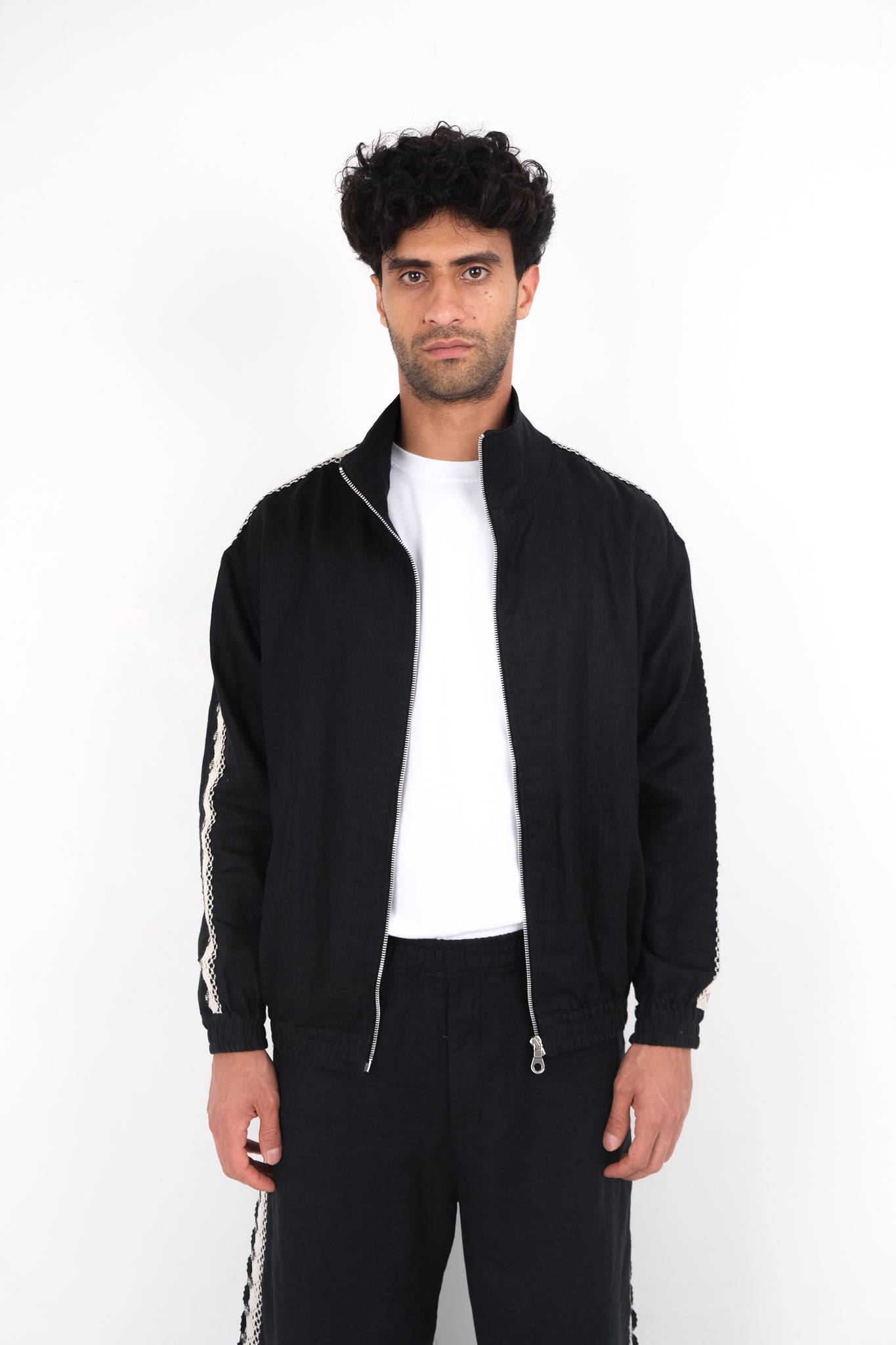 CROCHET TRIM TRACK JACKET