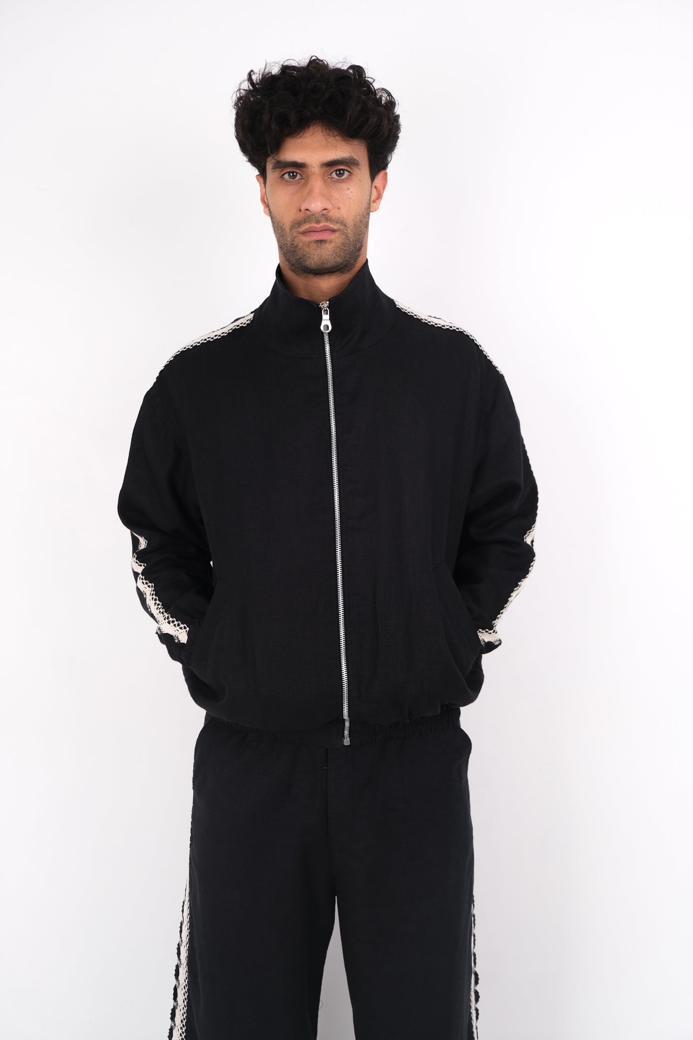 CROCHET TRIM TRACK JACKET