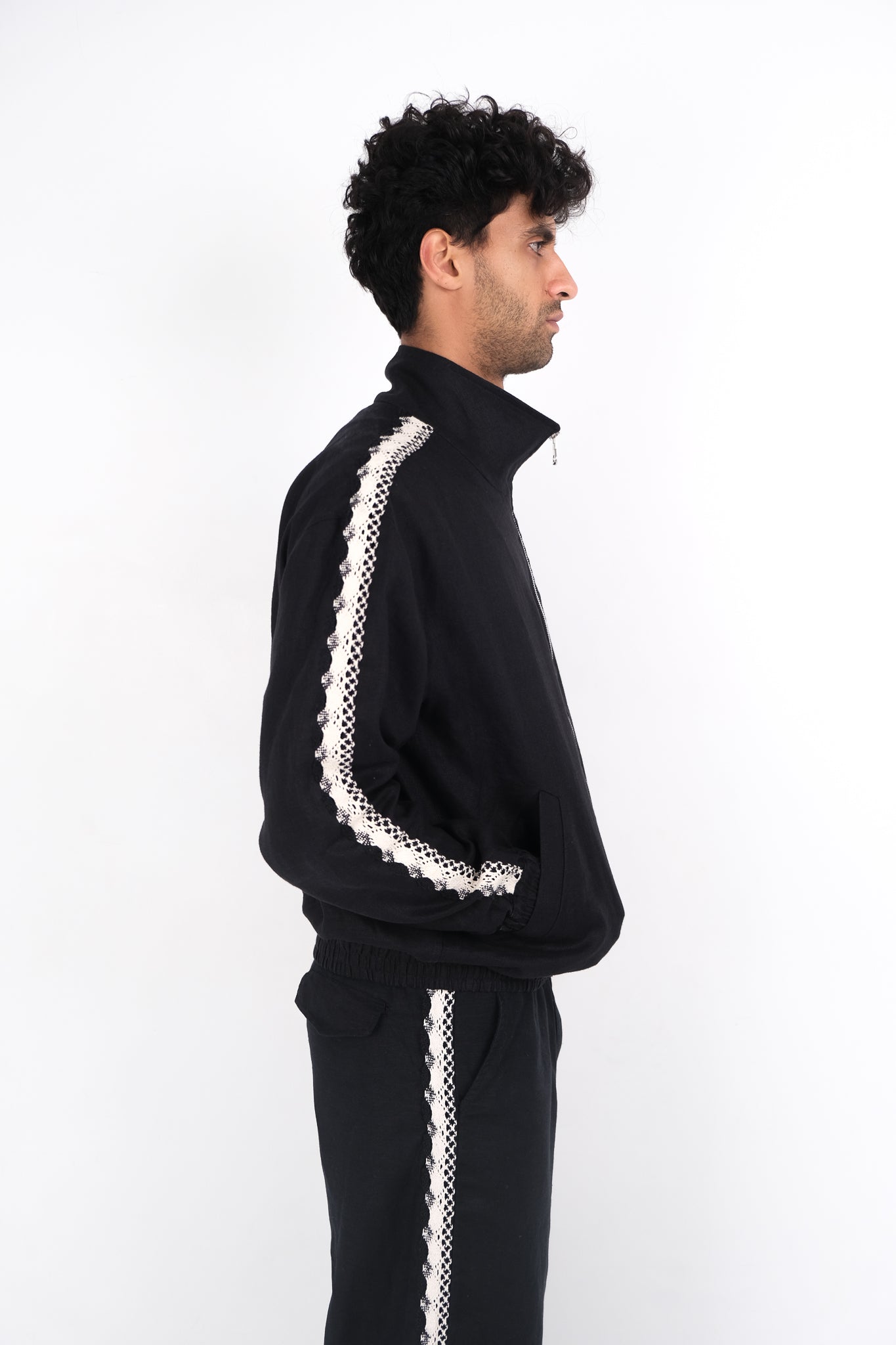 CROCHET TRIM TRACK JACKET