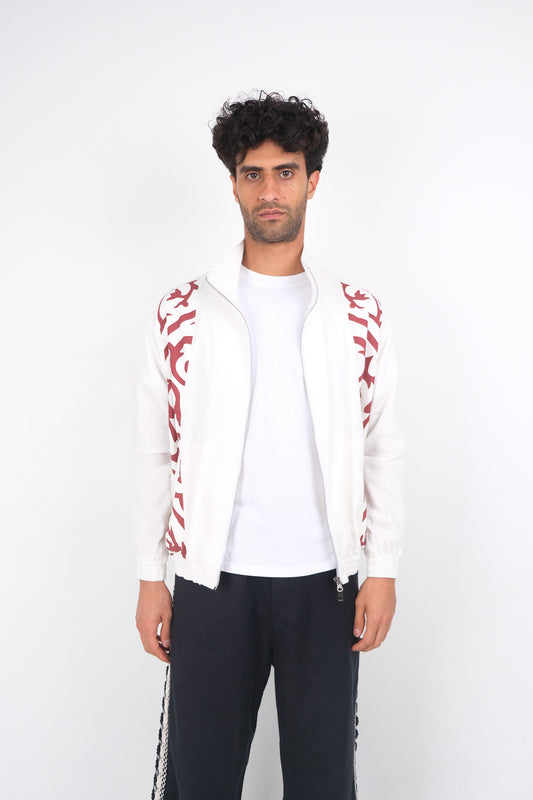 KHAYAMIYA TRACK JACKET WHITE/BURGUNDY