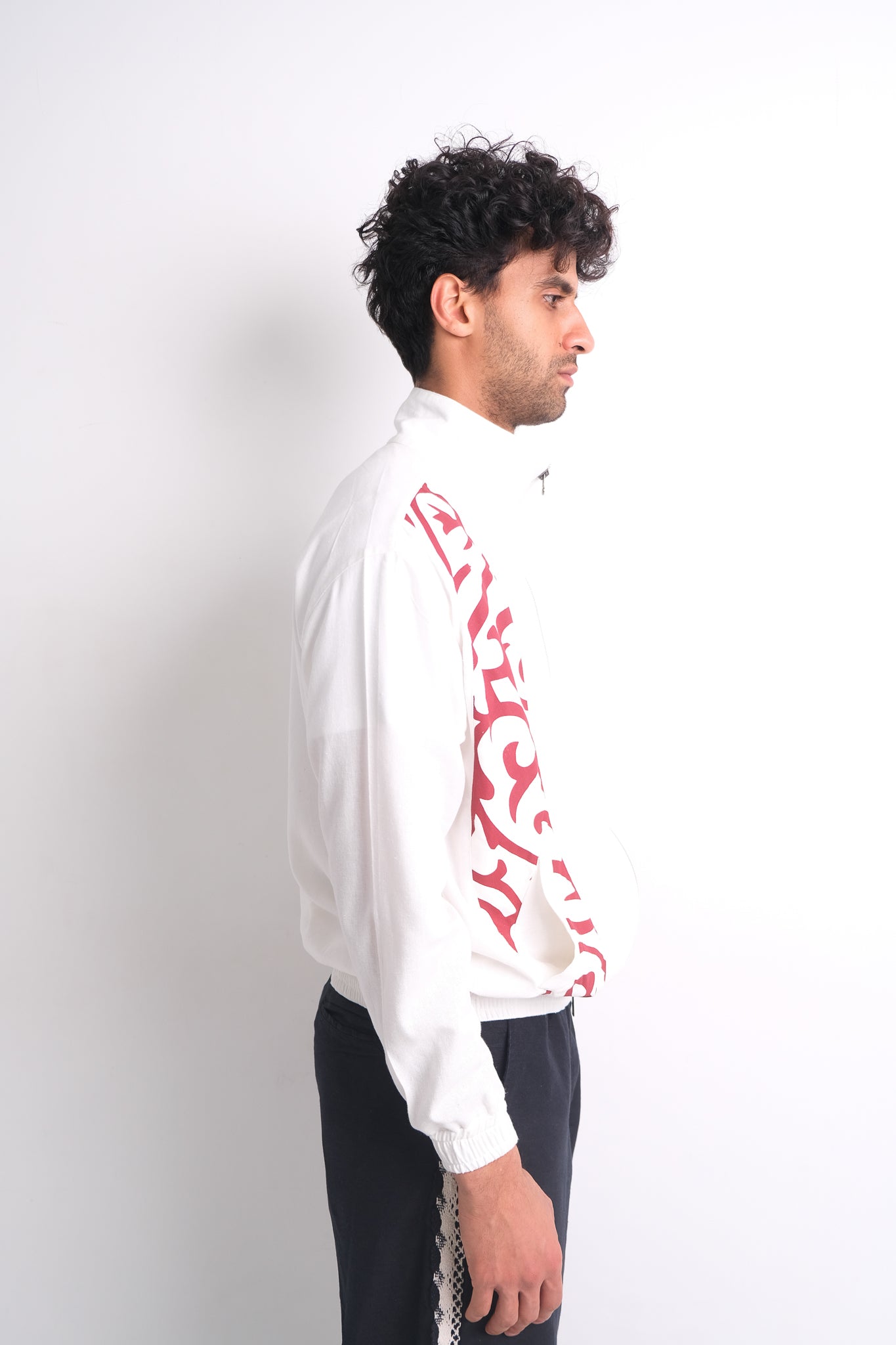 KHAYAMIYA TRACK JACKET WHITE/BURGUNDY
