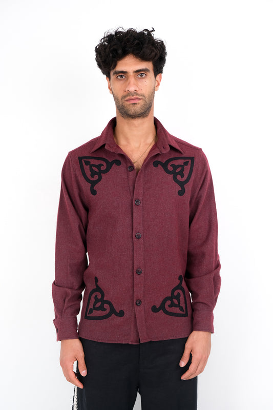 KHAYAMIYA APPLIQUE FLANNEL SHIRT