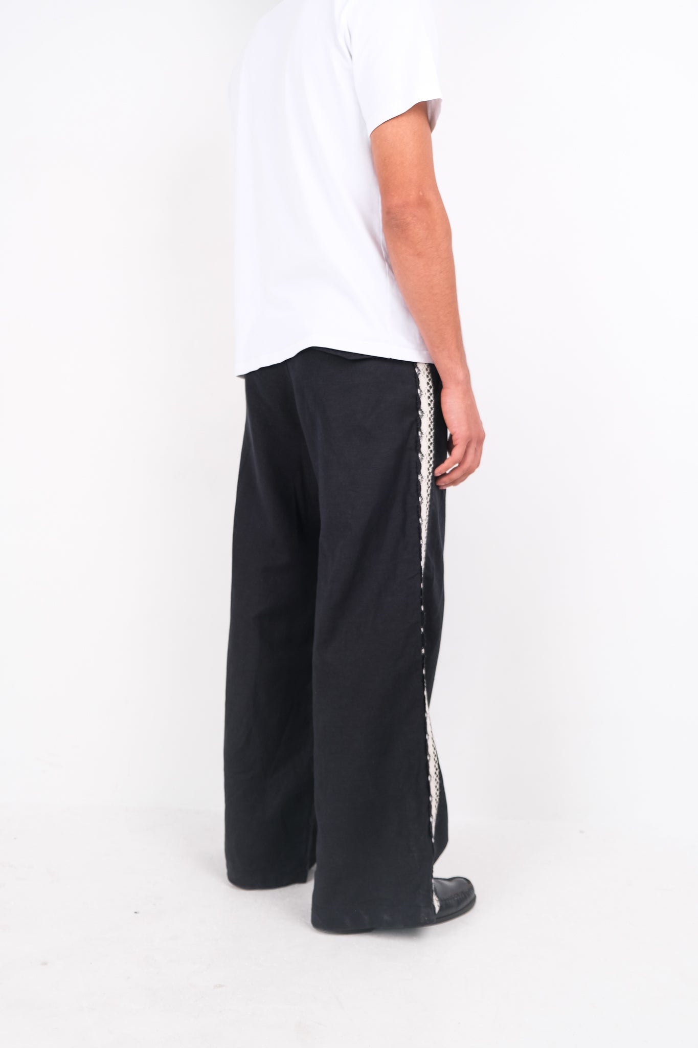 CROCHET TRIM WIDE LEG TROUSERS