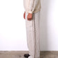 CROCHET TRIM WIDE LEG TROUSERS BEIGE