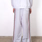 CROCHET TRIM WIDE LEG TROUSERS WHITE
