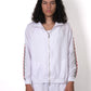 CROCHET TRIM TRACK JACKET WHITE