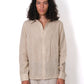 STRIPED WEAVE LINEN SHIRT
