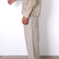 TEXTURED LINEN WIDE LEG TROUSERS
