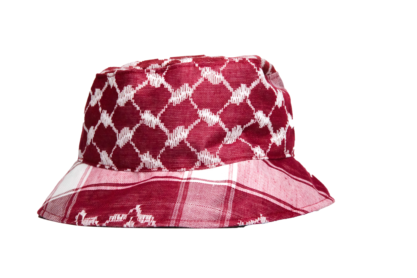 KEFFIYEH BUCKET HAT BURGUNDY