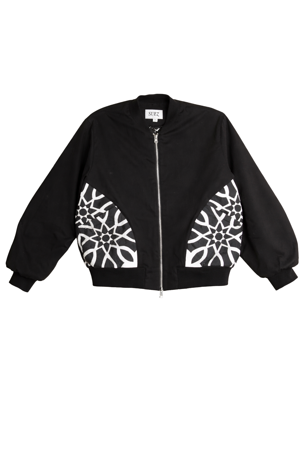 KHAYAMIYA APPLIQUE BOMBER JACKET BLACK